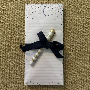 L initial magnetic 100 sheet notepad with pen - lady jayne ltd!